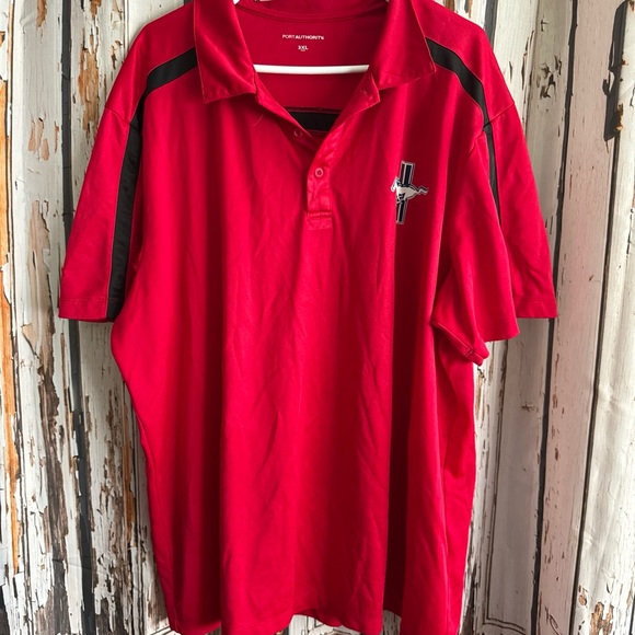 Men’s port authority 3x red shirt with Mustang emblem - Picture 1 of 5